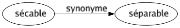 Synonyme de Sécable : Séparable 