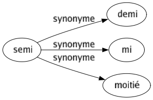 Synonyme de Semi : Demi Mi Moitié 