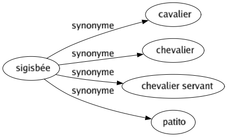 Synonyme de Sigisbée : Cavalier Chevalier Chevalier servant Patito 