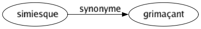 Synonyme de Simiesque : Grimaçant 