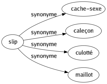Synonyme de Slip : Cache-sexe Caleçon Culotté Maillot 