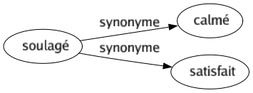Synonyme de Soulagé : Calmé Satisfait 