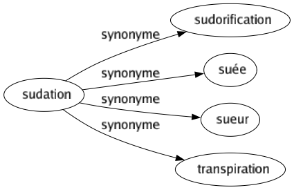 Synonyme de Sudation : Sudorification Suée Sueur Transpiration 
