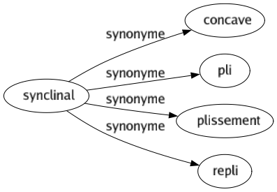 Synonyme de Synclinal : Concave Pli Plissement Repli 