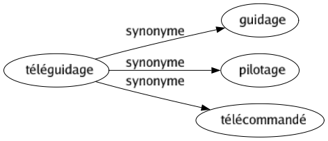Synonyme de Téléguidage : Guidage Pilotage Télécommandé 