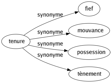 Synonyme de Tenure : Fief Mouvance Possession Tènement 