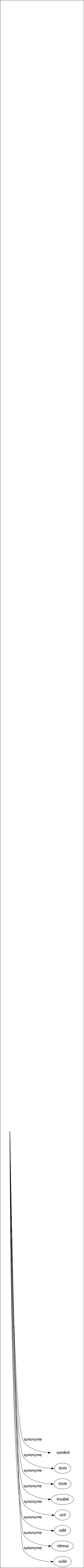 Synonyme de Terne : Amorti Anodin Assombri Atone Blafard Blême Chagrin Décoloré Délavé Effacé Embu Enfumé Ennuyeux Enroué Éteint Fadasse Fade Falot Fastidieux Filasse Flétri Froid Gris Grisâtre Incolore Inconsistant Indiffèrent Inexpressif Inintéressant Insignifiant Insipide Languissant Mât Maussade Médiocre Monotone Morné Morose Mort Moyen Neutre Obscur Pâle Passé Plat Prosaïque Quelconque Rampant Salé Sombré Terni Triste Troublé Usé Vidé Vitreux Voilé 