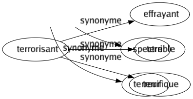 Synonyme de Terrorisant : Effrayant Terrible Terrifique 