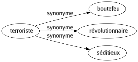 Synonyme de Terroriste : Boutefeu Révolutionnaire Séditieux 