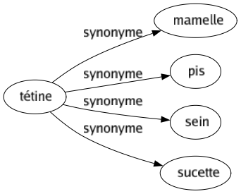 Synonyme de Tétine : Mamelle Pis Sein Sucette 
