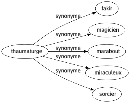 Synonyme de Thaumaturge : Fakir Magicien Marabout Miraculeux Sorcier 
