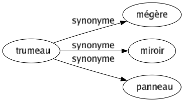 Synonyme de Trumeau : Mégère Miroir Panneau 