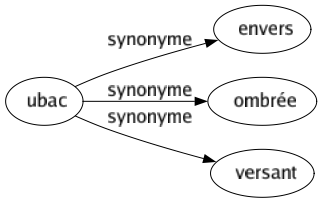 Synonyme de Ubac : Envers Ombrée Versant 