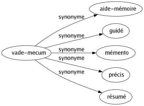 Synonyme de Vade-mecum : Aide-mémoire Guidé Mémento Précis Résumé 
