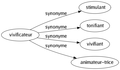 Synonyme de Vivificateur : Stimulant Tonifiant Vivifiant Animateur-trice 