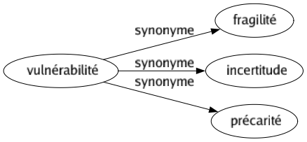 Synonyme de Vulnérabilité : Fragilité Incertitude Précarité 